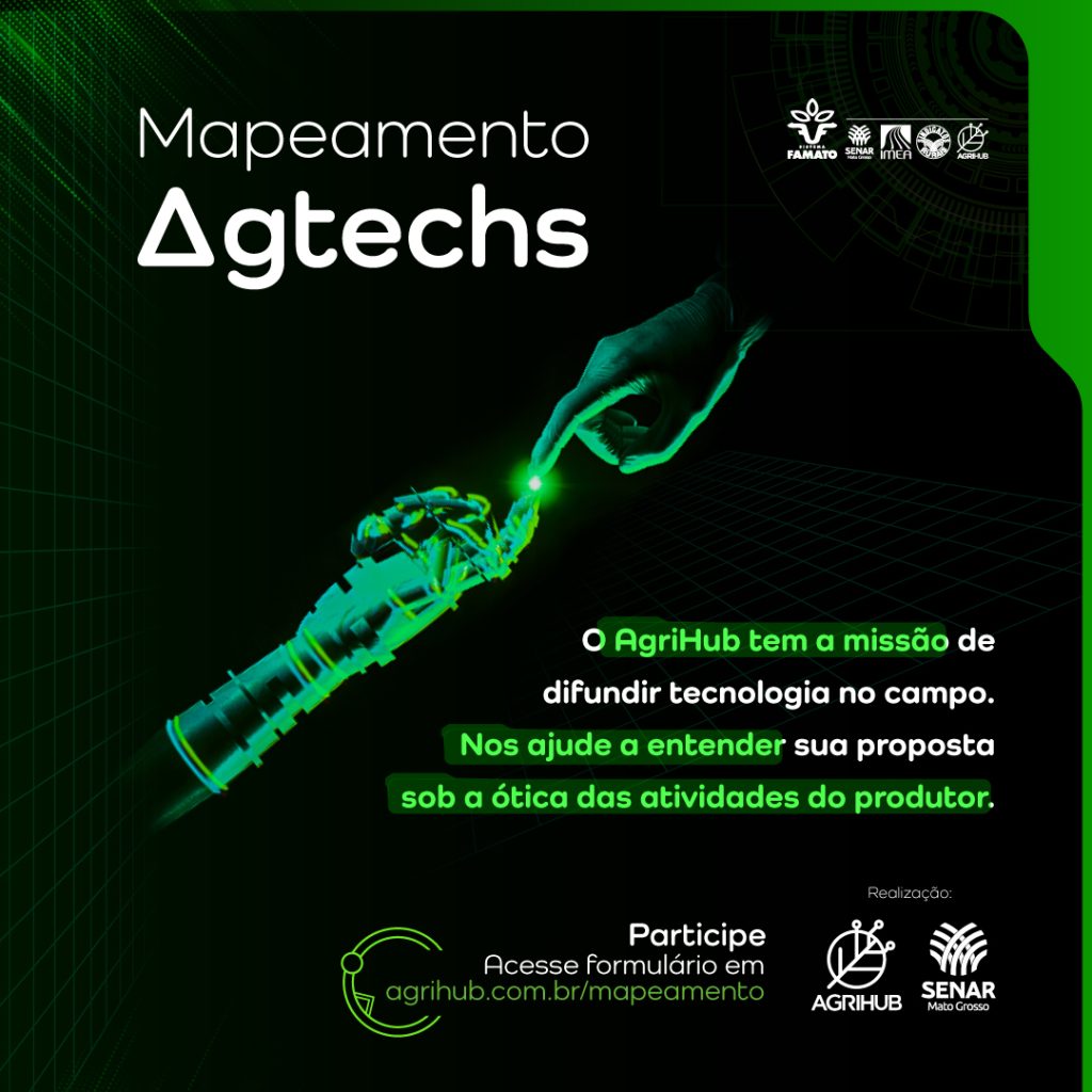 O AgriHub está mapeando e conhecendo startups e empresas de tecnologias que oferecem soluções para os desafios da agropecuária brasileira.