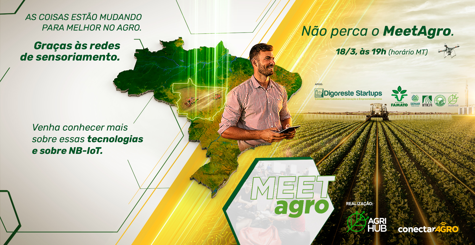 AgriHub e ConectarAGRO realizam MeeAgro virtual sobre IoT
